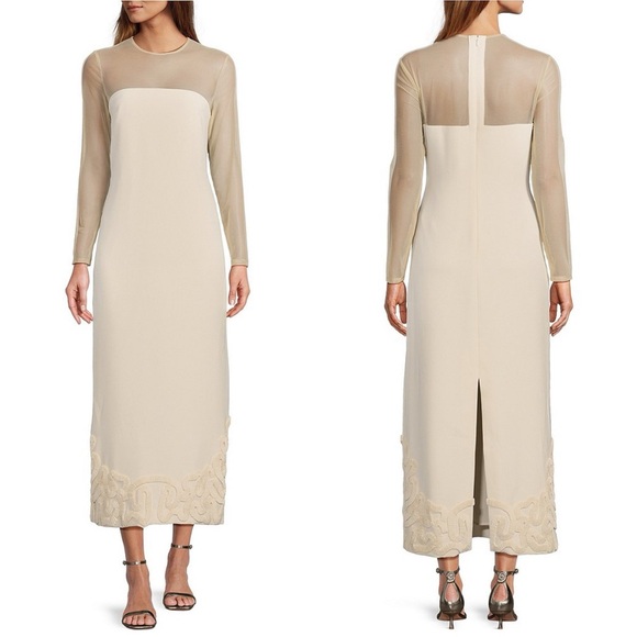 ANTONIO MELANI Dresses & Skirts - Antonio Melani x Elizabeth Damrich Babe Mesh Crepe Soutache Full Length Dress